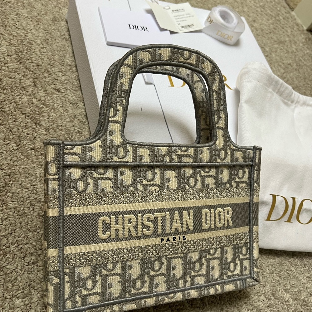 Dior Gray Mini Book Tote